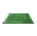 Sideview of Machine Washable Abstract Emerald Green Modern Area Rugs, wshabs5435emgrn