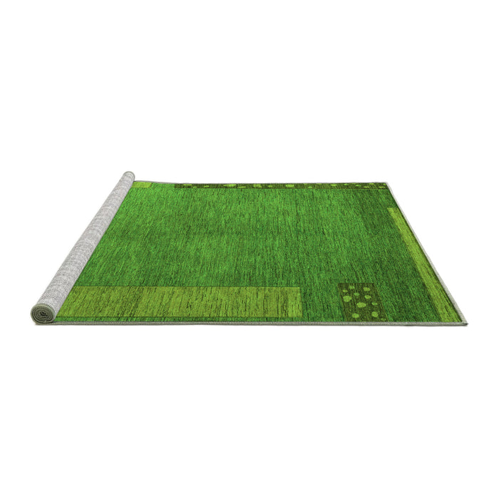 Sideview of Machine Washable Abstract Green Modern Area Rugs, wshabs5435grn