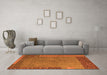 Machine Washable Abstract Orange Modern Area Rugs in a Living Room, wshabs5435org