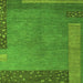 Square Abstract Green Modern Rug, abs5435grn