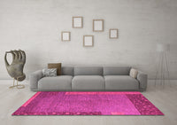 Machine Washable Abstract Pink Modern Rug, wshabs5435pnk