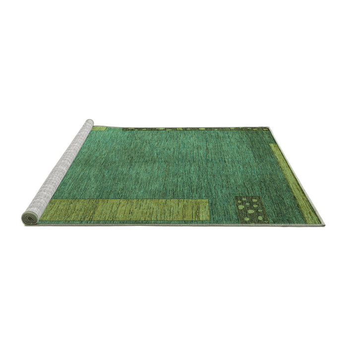 Sideview of Machine Washable Abstract Turquoise Modern Area Rugs, wshabs5435turq