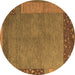 Round Machine Washable Abstract Brown Modern Rug, wshabs5435brn