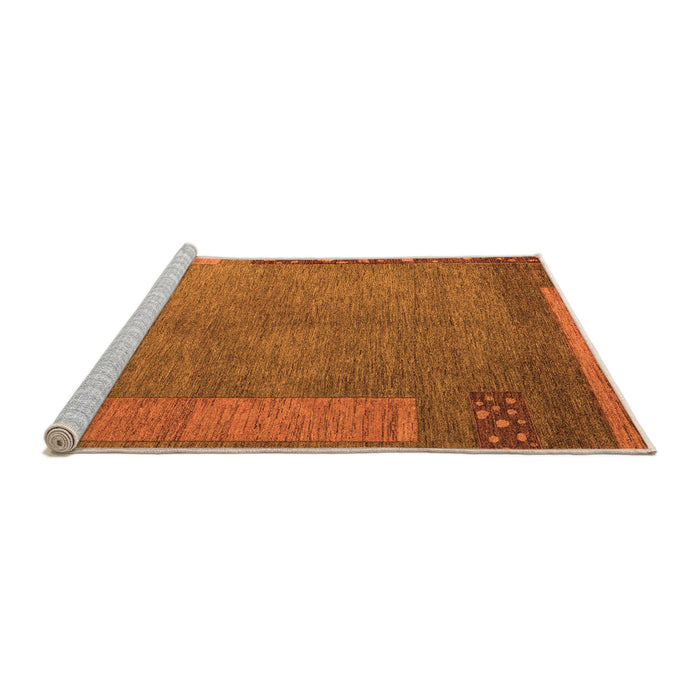 Sideview of Machine Washable Abstract Orange Modern Area Rugs, wshabs5435org