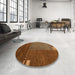 Round Abstract Red Modern Rug in a Office, abs5436