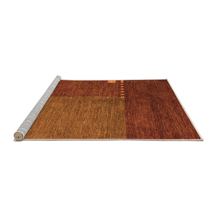 Sideview of Machine Washable Abstract Orange Modern Area Rugs, wshabs5436org
