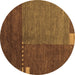 Round Abstract Brown Modern Rug, abs5436brn