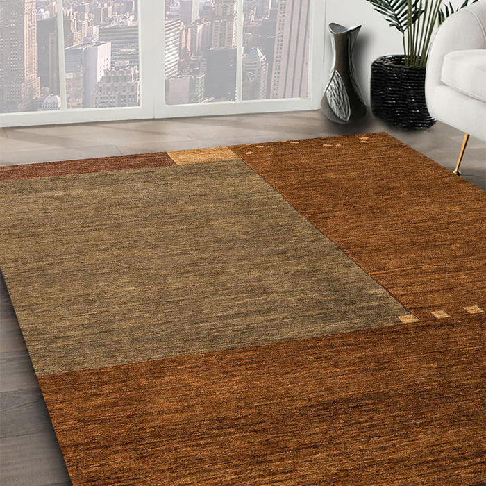 Abstract Red Modern Rug in Family Room, abs5436