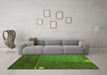 Machine Washable Abstract Green Modern Area Rugs in a Living Room,, wshabs5436grn