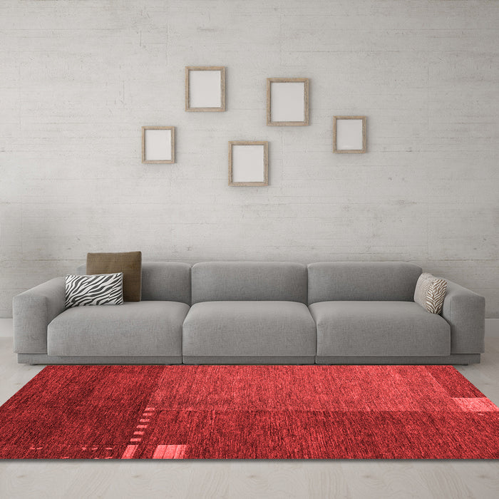 Modern Red Washable Rugs