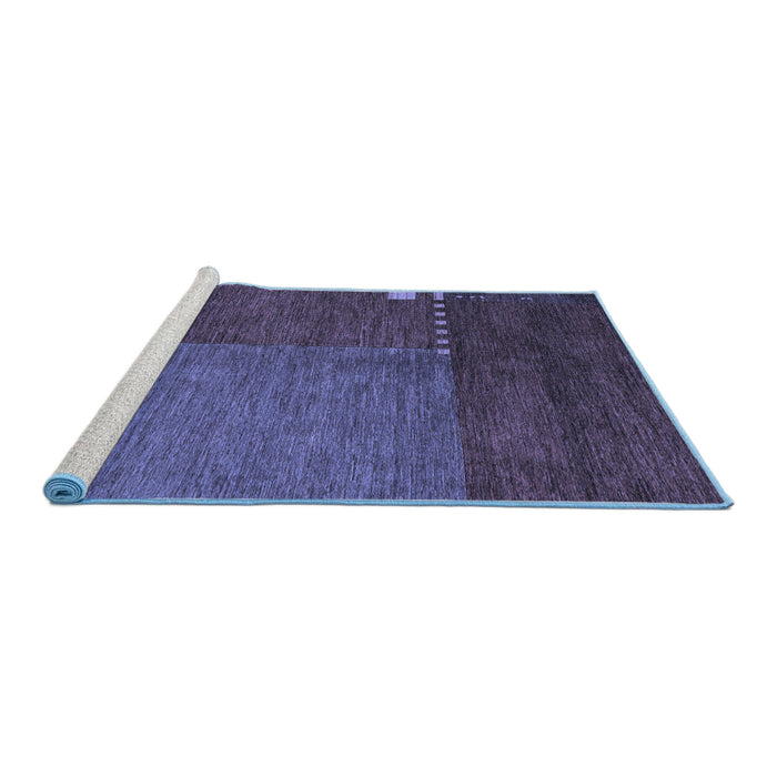 Sideview of Machine Washable Abstract Blue Modern Rug, wshabs5436blu