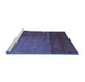 Sideview of Machine Washable Abstract Blue Modern Rug, wshabs5436blu