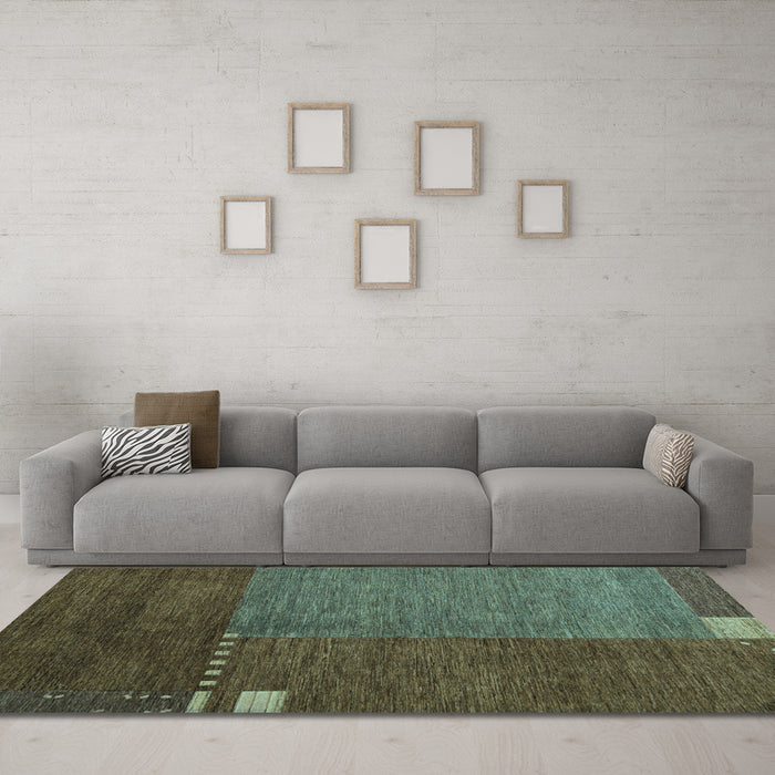 Machine Washable Abstract Light Blue Modern Rug in a Living Room, wshabs5436lblu