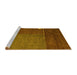 Sideview of Machine Washable Abstract Yellow Modern Rug, wshabs5436yw