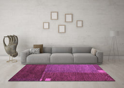 Machine Washable Abstract Purple Modern Area Rugs in a Living Room, wshabs5436pur