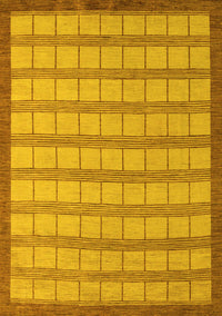 Checkered Yellow Modern Rug, abs5437yw