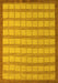 Machine Washable Checkered Yellow Modern Rug, wshabs5437yw