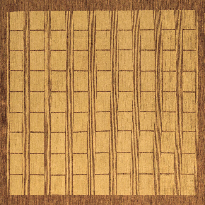 Square Machine Washable Checkered Brown Modern Rug, wshabs5437brn