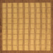 Square Machine Washable Checkered Brown Modern Rug, wshabs5437brn