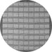 Round Checkered Gray Modern Rug, abs5437gry