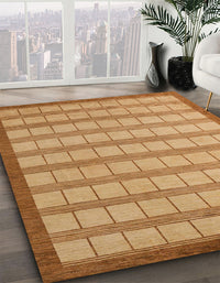 Abstract Orange Checkered Rug, abs5437