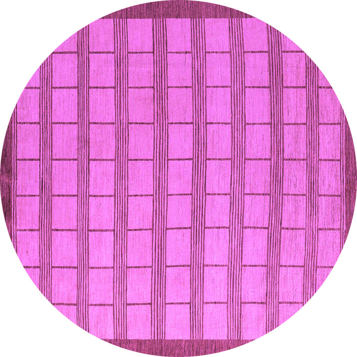 Round Checkered Purple Modern Rug, abs5437pur