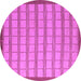 Round Checkered Purple Modern Rug, abs5437pur