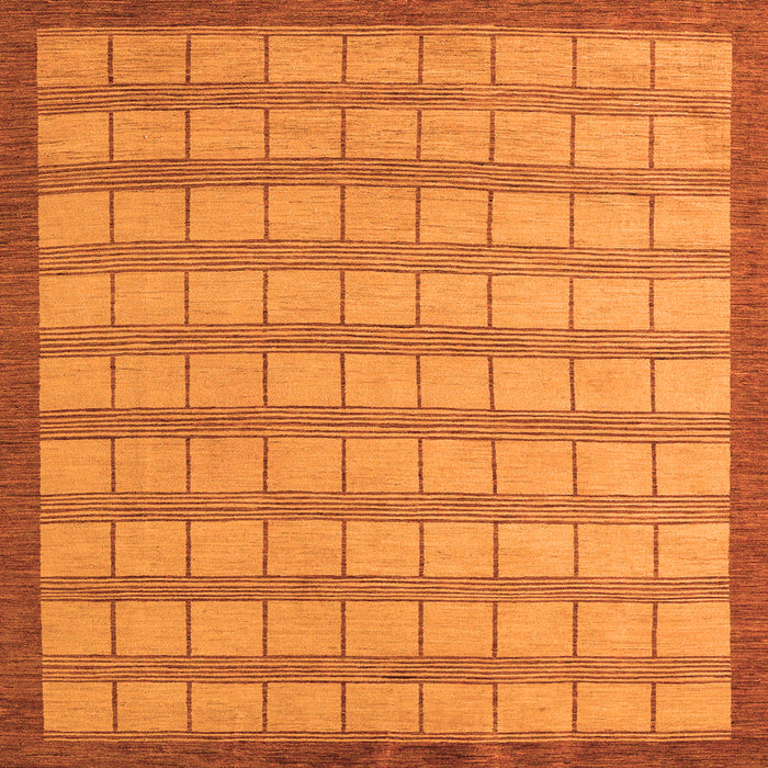 Square Checkered Orange Modern Rug, abs5437org