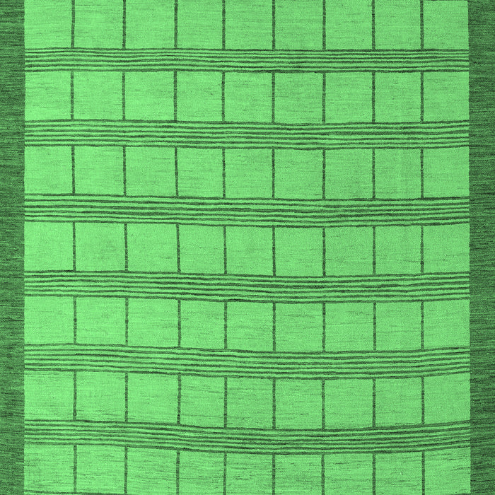 Machine Washable Checkered Emerald Green Modern Area Rugs, wshabs5437emgrn