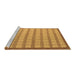 Sideview of Machine Washable Checkered Brown Modern Rug, wshabs5437brn