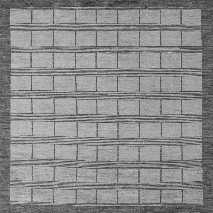 Square Machine Washable Checkered Gray Modern Rug, wshabs5437gry
