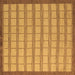 Square Checkered Brown Modern Rug, abs5437brn