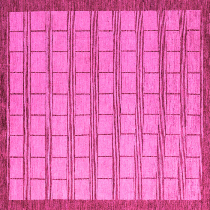 Square Machine Washable Checkered Pink Modern Rug, wshabs5437pnk