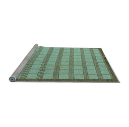 Sideview of Machine Washable Checkered Light Blue Modern Rug, wshabs5437lblu