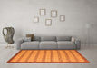 Machine Washable Checkered Orange Modern Area Rugs in a Living Room, wshabs5437org