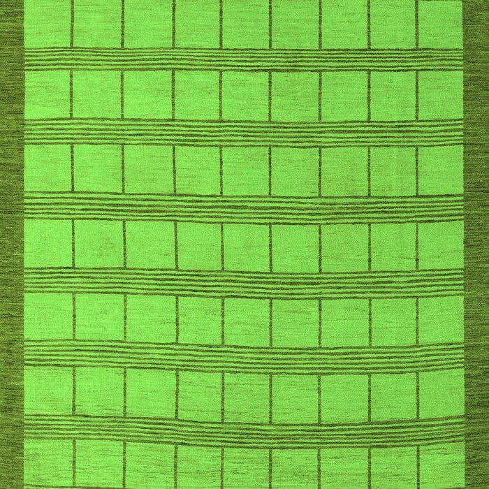 Machine Washable Checkered Green Modern Area Rugs, wshabs5437grn