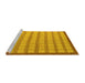 Sideview of Machine Washable Checkered Yellow Modern Rug, wshabs5437yw