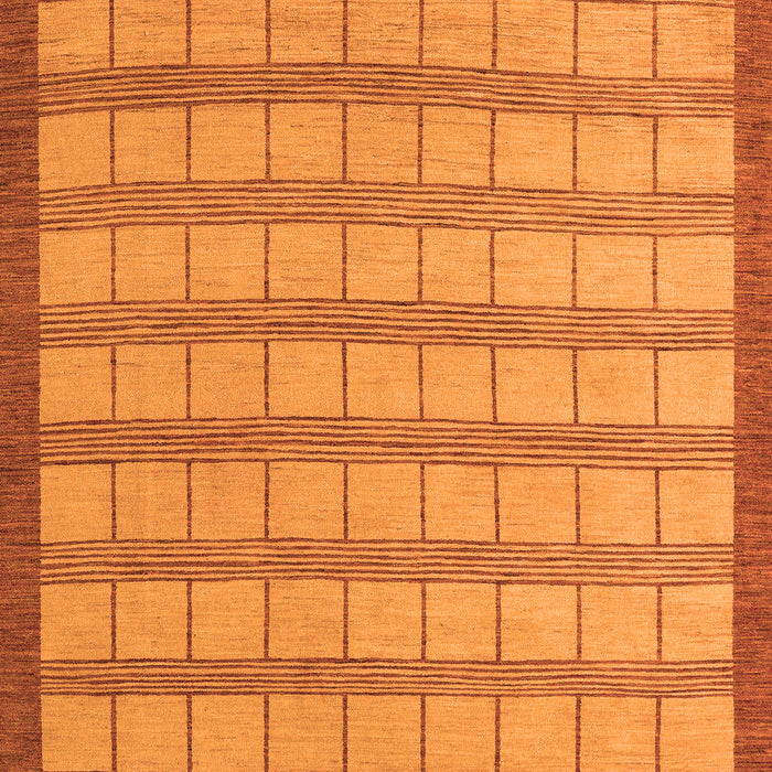 Machine Washable Checkered Orange Modern Area Rugs, wshabs5437org