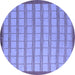 Round Checkered Blue Modern Rug, abs5437blu