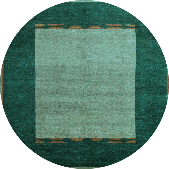Round Machine Washable Abstract Light Blue Modern Rug, wshabs5438lblu