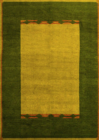 Abstract Yellow Modern Rug, abs5438yw