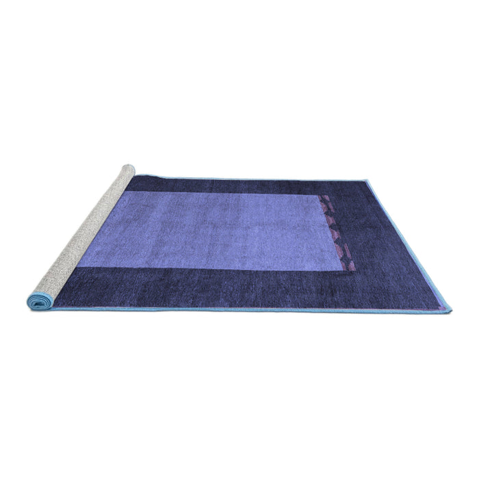 Sideview of Machine Washable Abstract Blue Modern Rug, wshabs5438blu