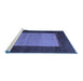 Sideview of Machine Washable Abstract Blue Modern Rug, wshabs5438blu