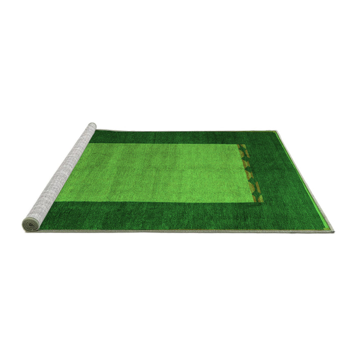 Sideview of Machine Washable Abstract Green Modern Area Rugs, wshabs5438grn