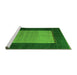 Sideview of Machine Washable Abstract Green Modern Area Rugs, wshabs5438grn