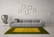 Machine Washable Abstract Yellow Modern Rug in a Living Room, wshabs5438yw