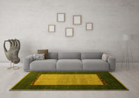 Machine Washable Abstract Yellow Modern Rug, wshabs5438yw