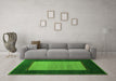 Machine Washable Abstract Green Modern Area Rugs in a Living Room,, wshabs5438grn