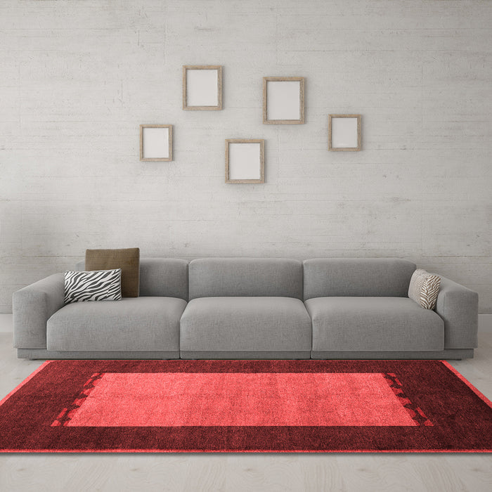 Modern Red Washable Rugs