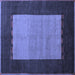 Square Abstract Blue Modern Rug, abs5438blu